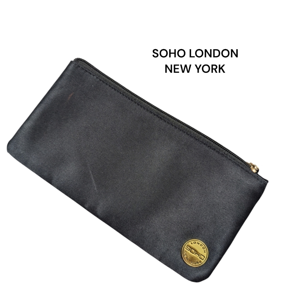 SOHO LONDON NEW YORK | Cosmetic Bag Pouch | Black | Zip Closure